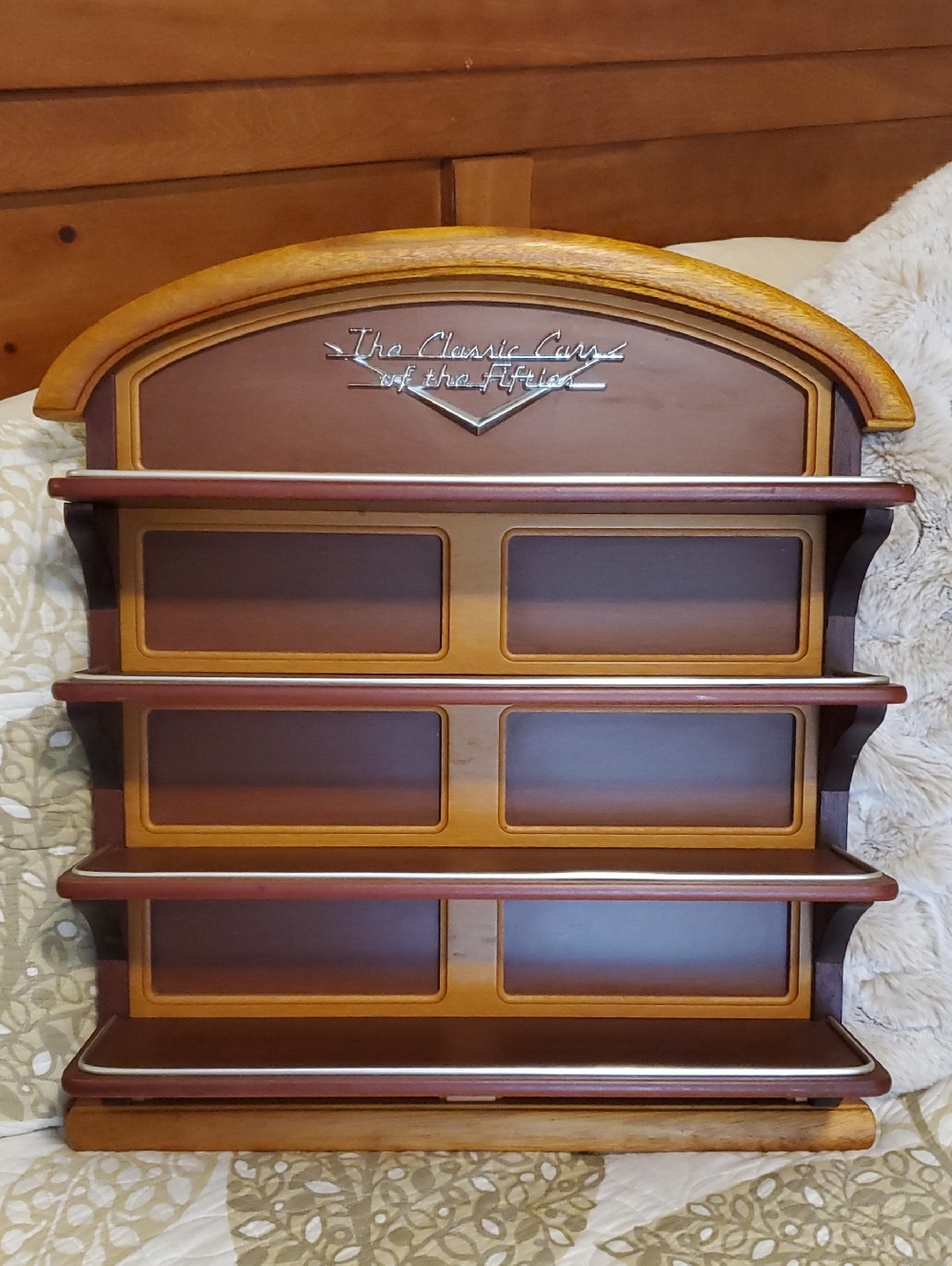 The Classic Cars of the Fifties Wooden Display Shelf - Brown & Honey Oak